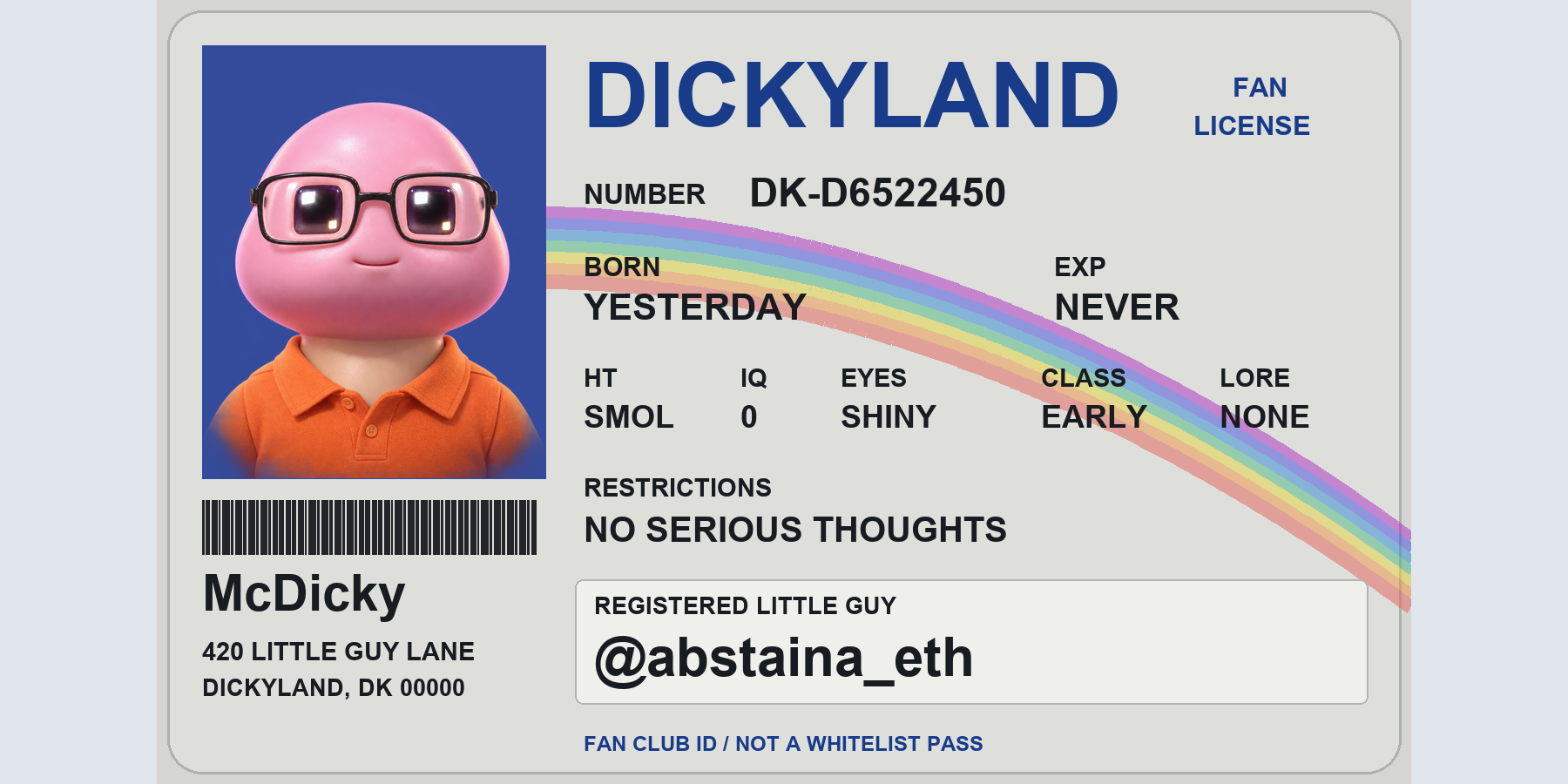 @abstaina_eth — Dickyland fan license